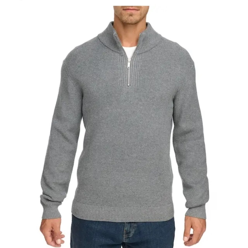 Express Men's quarter Zip Up Gray Sweater